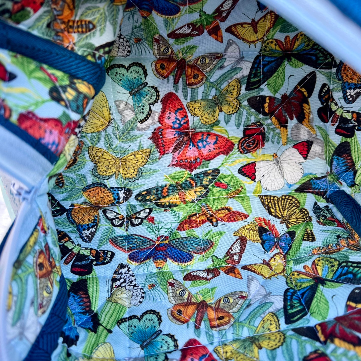 Cool Colors Large Boxy Zippered Quilted Pouch