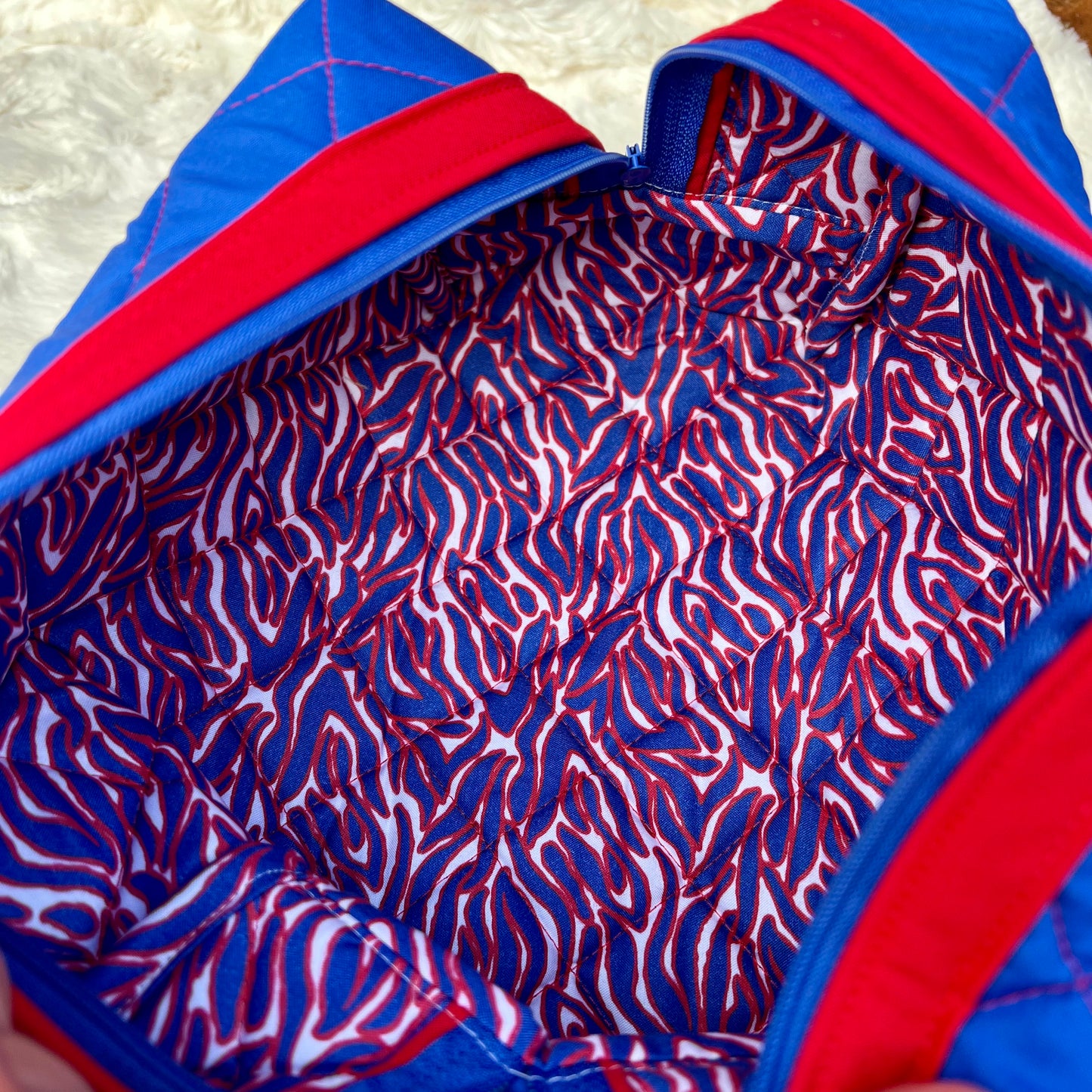 Mafia Surprise Large Boxy Zippered  Quilted Pouch