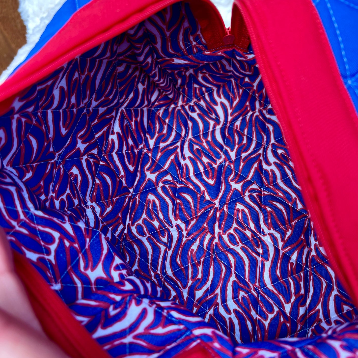 Mafia Surprise Large Boxy Zippered  Quilted Pouch