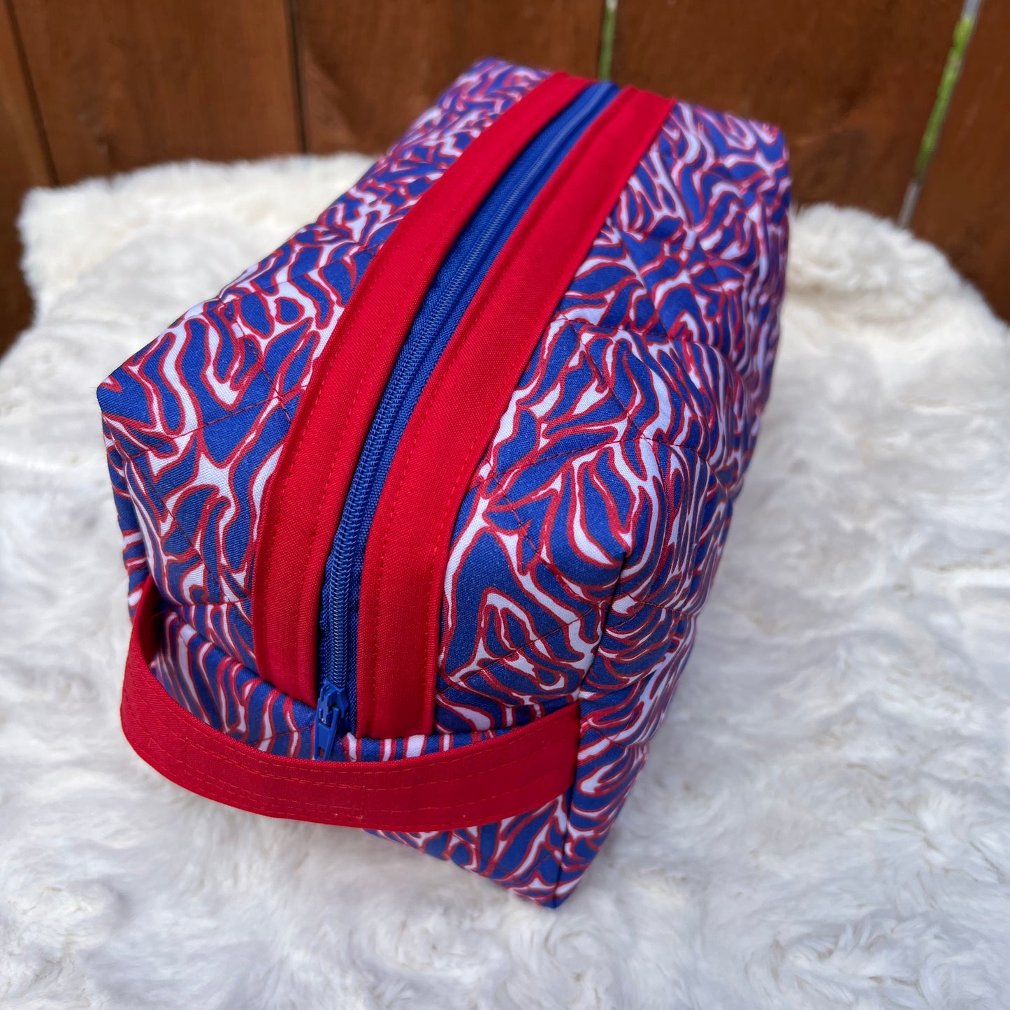 Mafia Large Boxy Zippered  Quilted Pouch