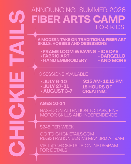 Fiber Arts Camp August 3-7, 2026