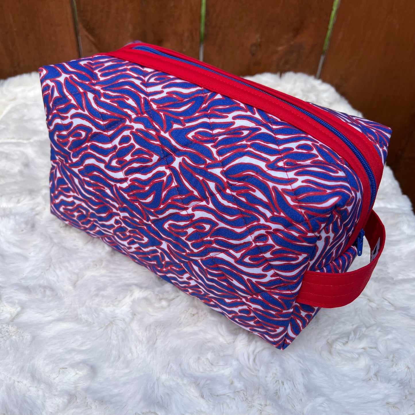 Mafia Large Boxy Zippered  Quilted Pouch