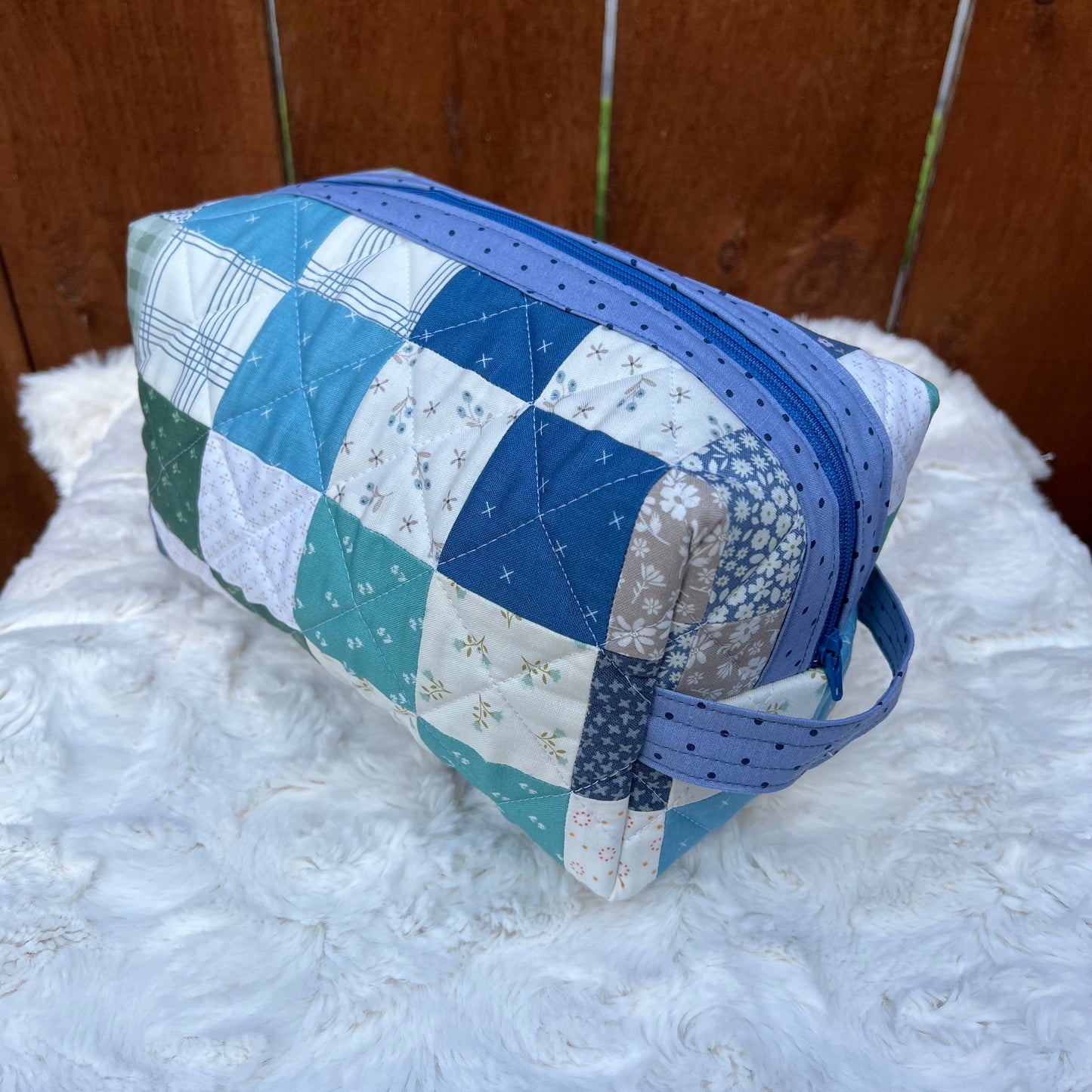 Patchwork Large Boxy Quilted Zippered Bag
