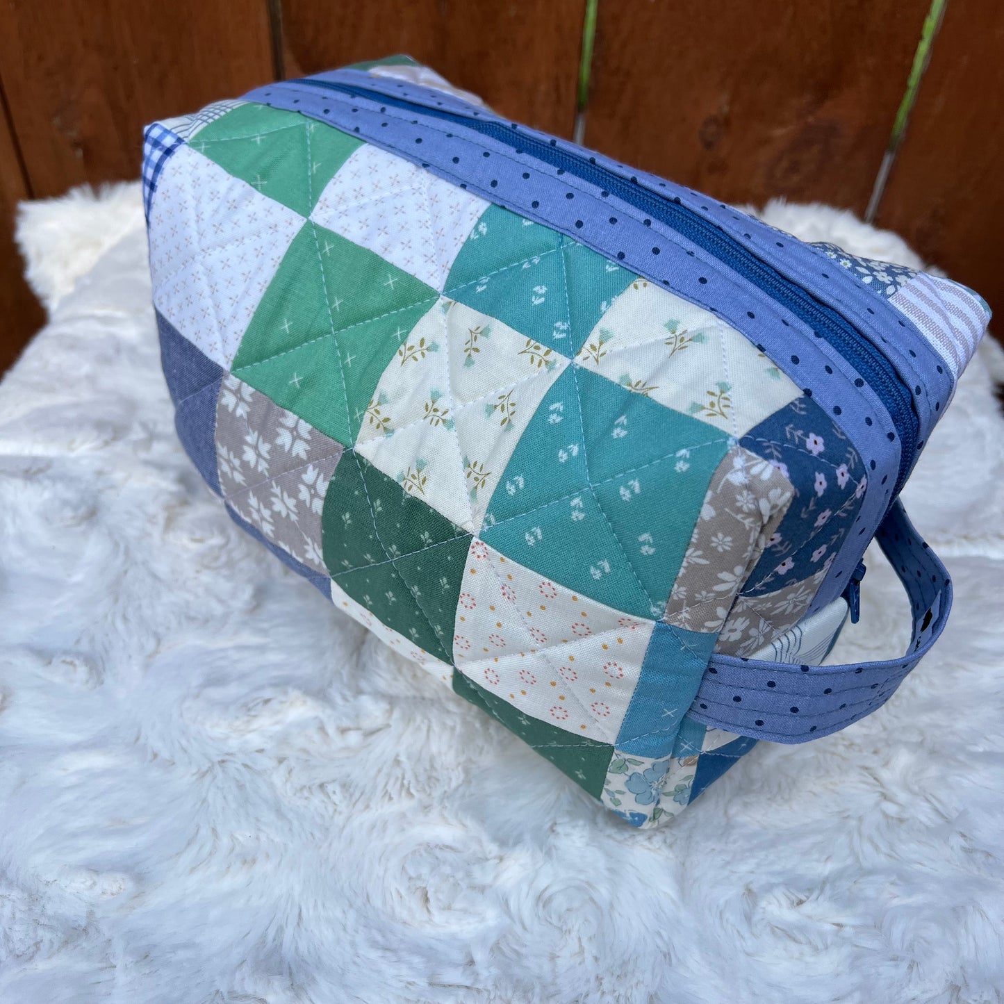 Patchwork Large Boxy Quilted Zippered Bag