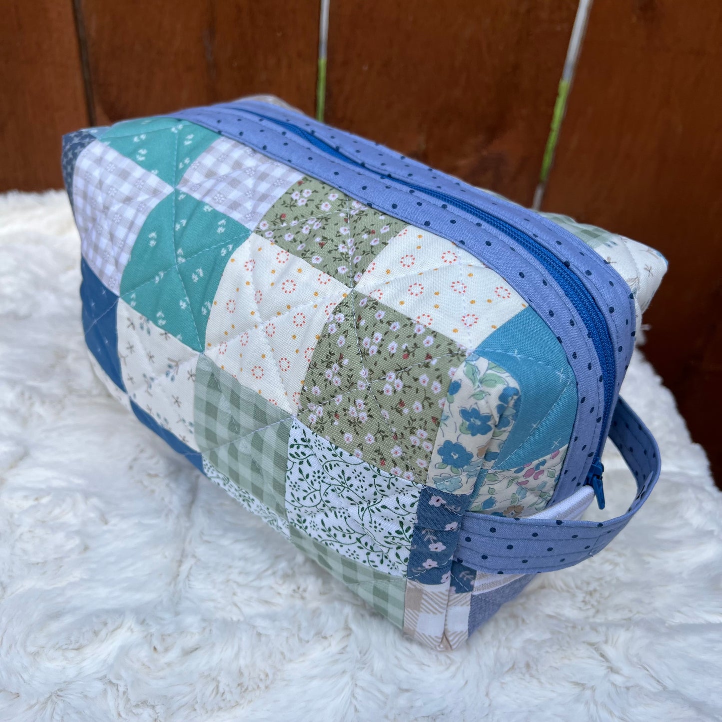 Patchwork Large Boxy Quilted Zippered Bag