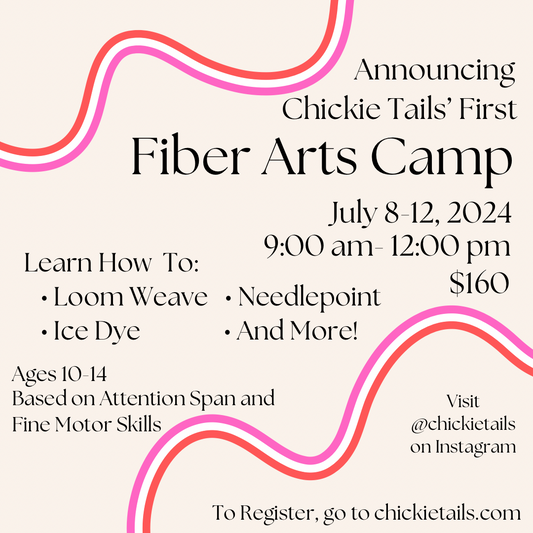 Fiber Arts Camp July 8-12: 9am-noon, Ages 10-14