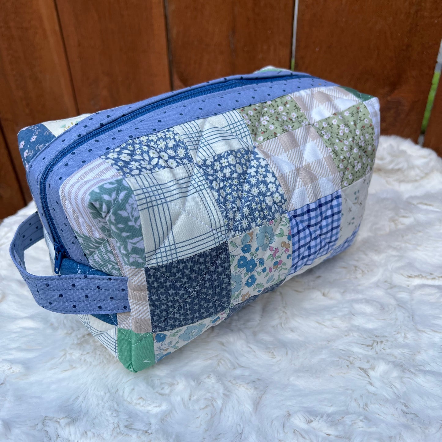 Patchwork Large Boxy Quilted Zippered Bag