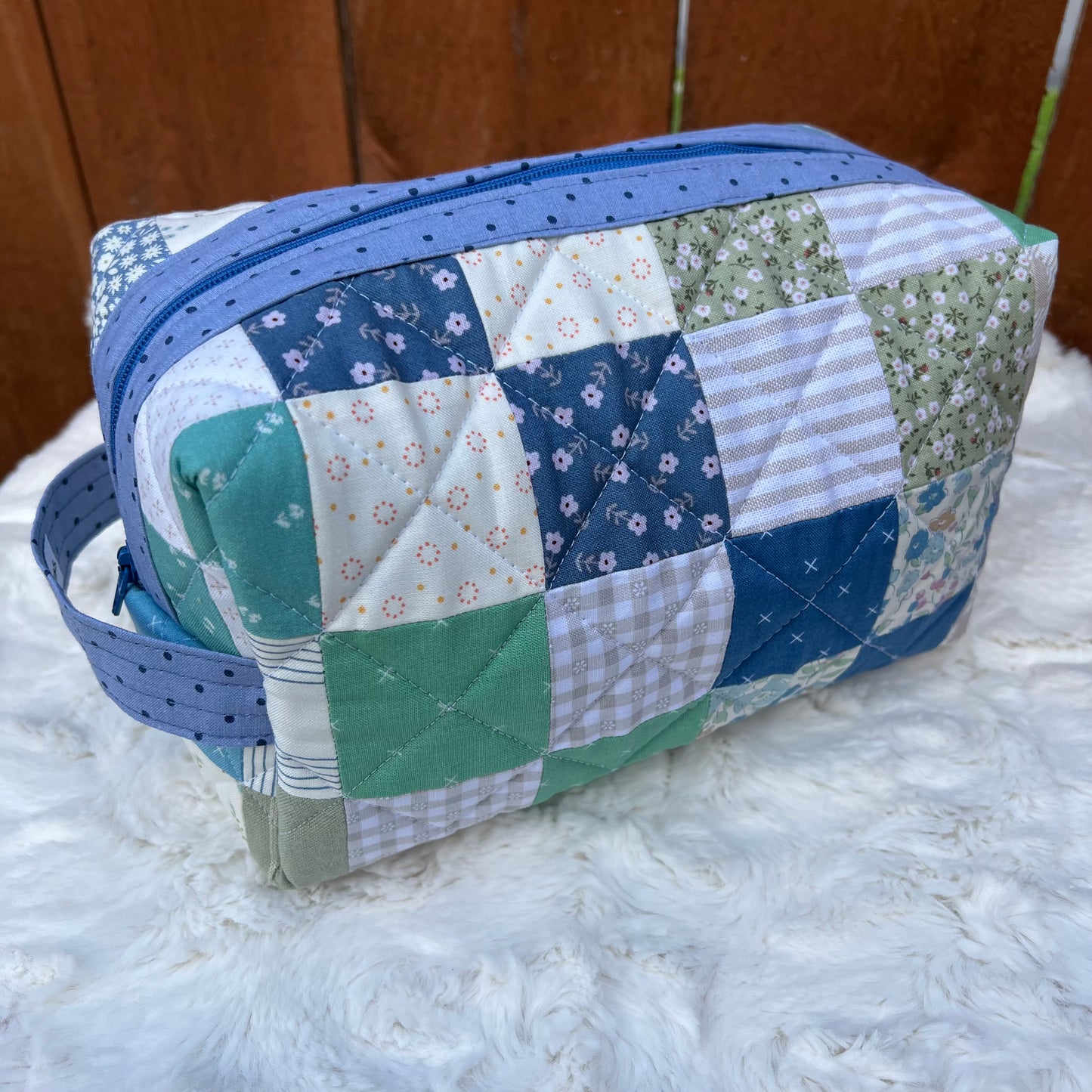 Patchwork Large Boxy Quilted Zippered Bag
