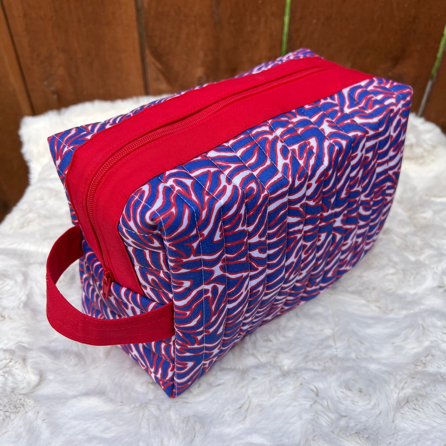 Mafia Large Boxy Zippered  Quilted Pouch