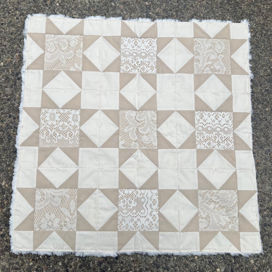 Vintage Lace Hand Tied Stroller Quilt