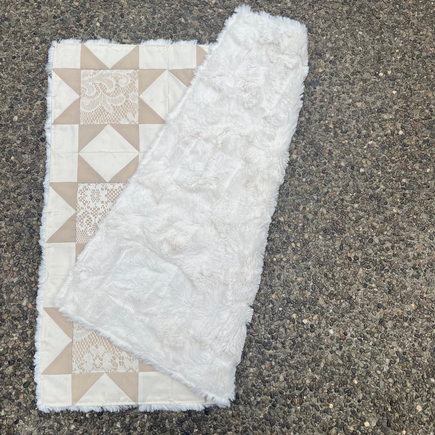 Vintage Lace Hand Tied Stroller Quilt