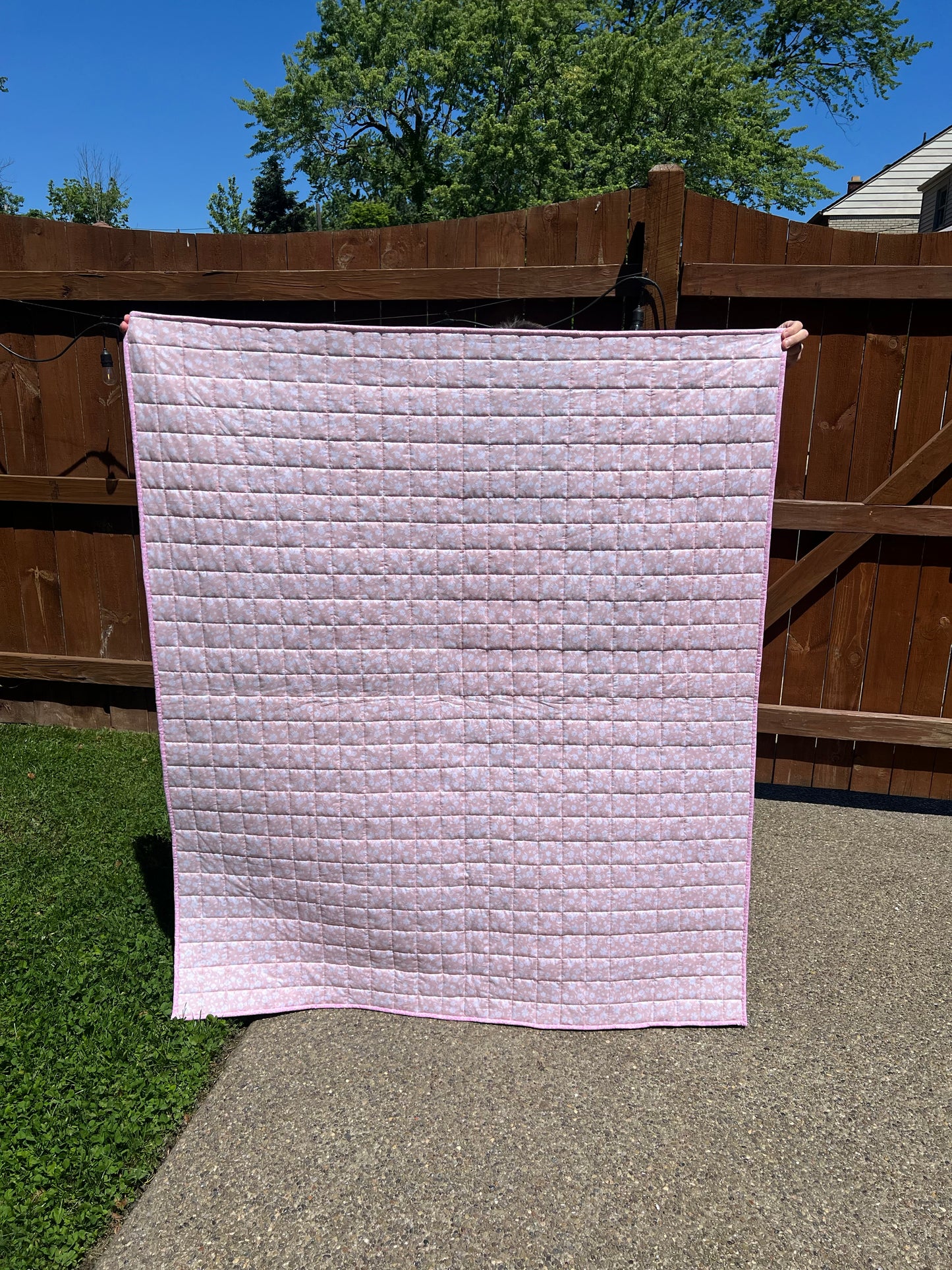 Pink and Purple Checkered Patchwork Quilt