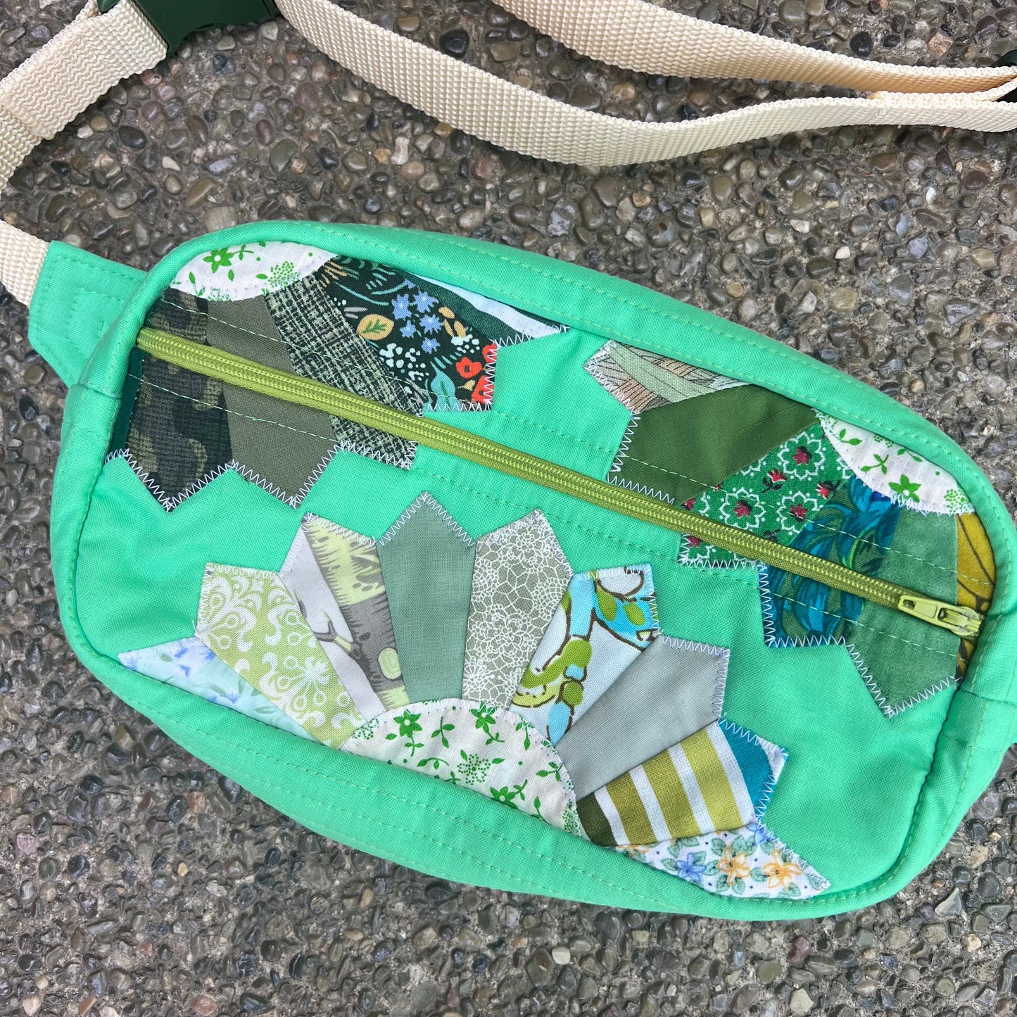 Sea Green Dresden Quilted Belt Bag/Fanny Pack