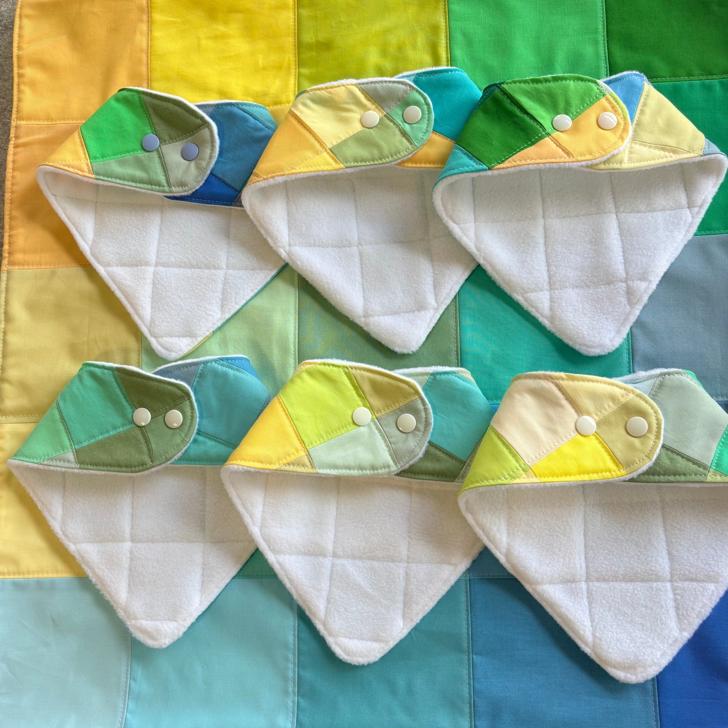 Cool Color Block Patchwork Bandana Bibs